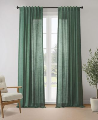 Rustic Weave Linen Curtains (2 Panels) Sheer Window Curtains Panel Set, Rod Pocket Curtains, 50 inches Wide Linen Drapes