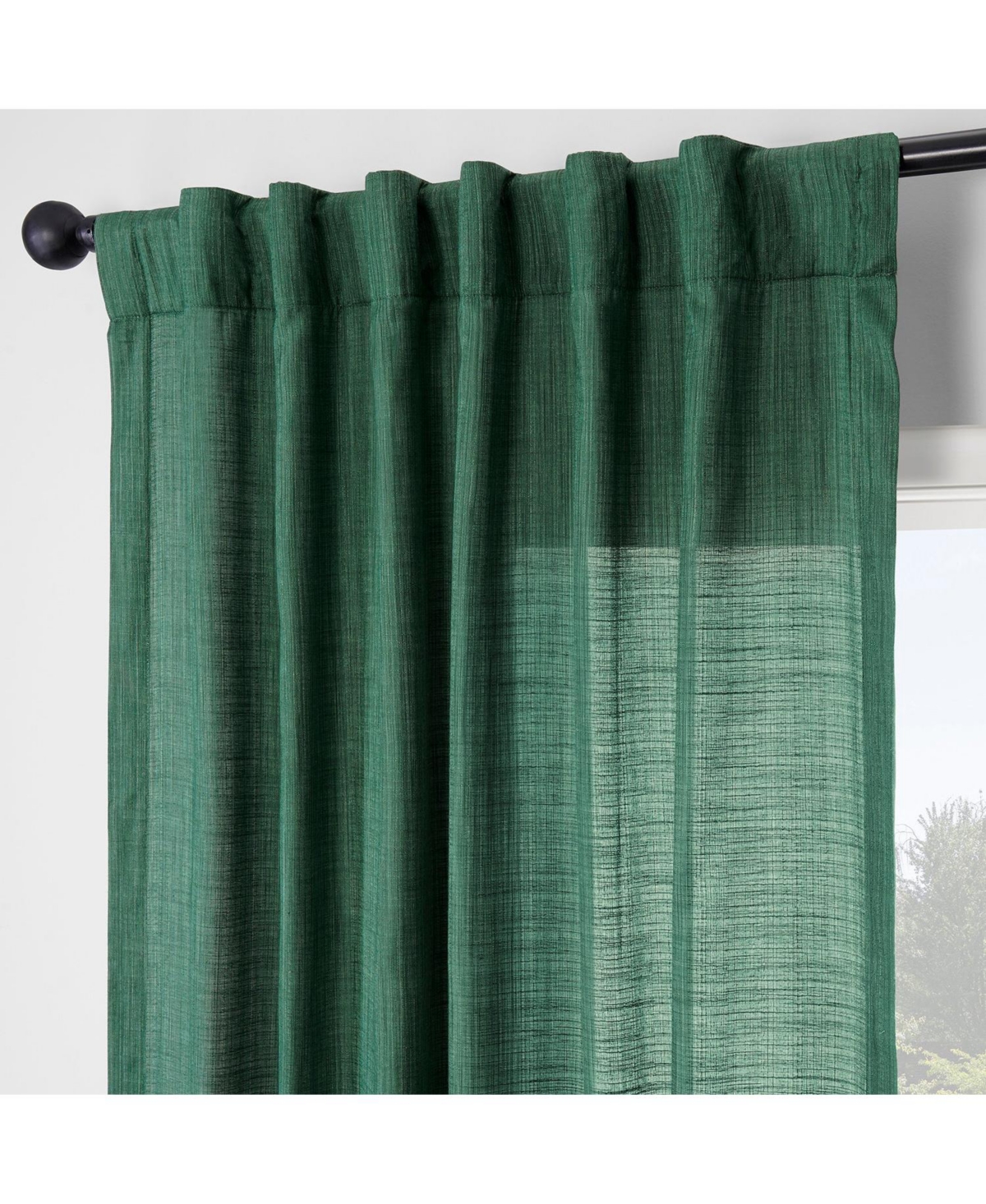 Half Price Drapes Tan Rustic Weave Sheer Linen Curtains (2 Panels) Rod Pocket Window Curtains And Drapes, 50 W X 96 L