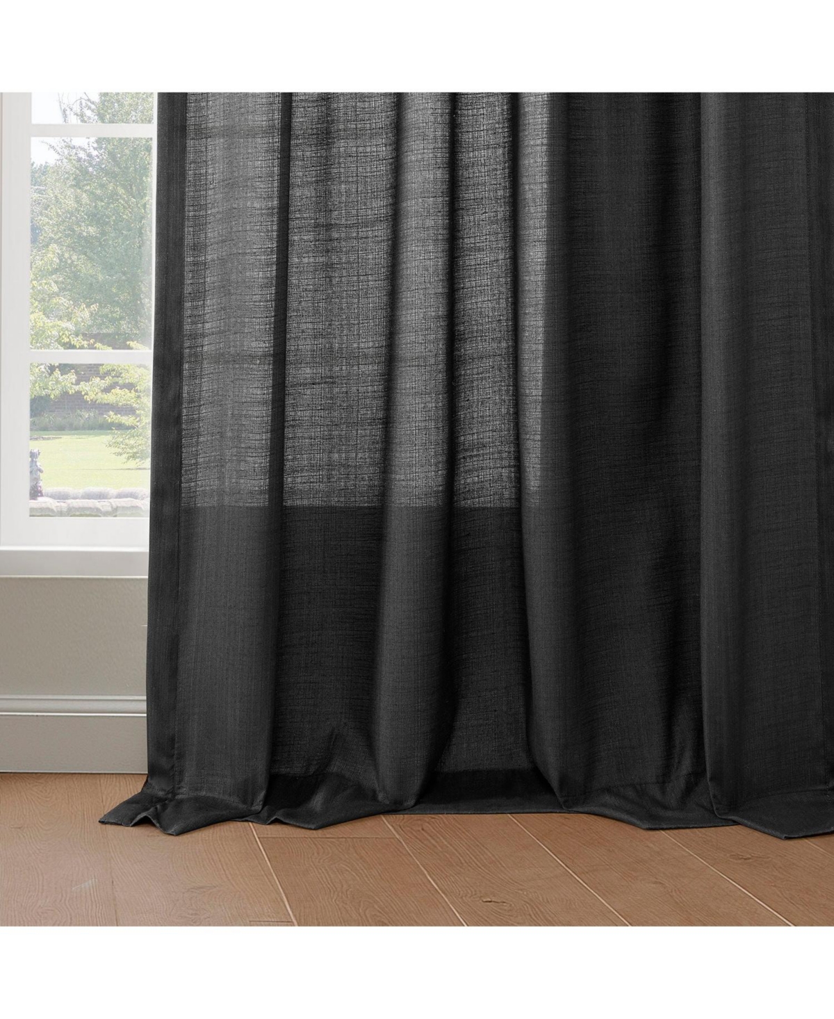Half Price Drapes Orange Rustic Linen Weave Curtain