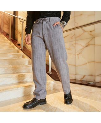 Men's Coin Grey Pinstriped Chino Trousers