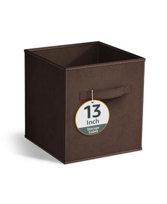 13 Inch Foldable Fabric Storage Cube Bin with Handles- for Organizing Home, Shelves, Nursery, Playroom, Closet and More
