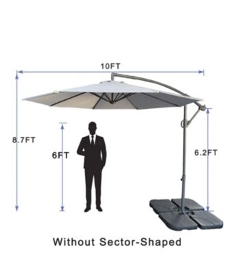10ft Offset Patio Umbrella - Gray