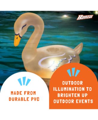 Lumi Bright Party Swans Inflatable White Pool Lantern Lights, (2 Pack)