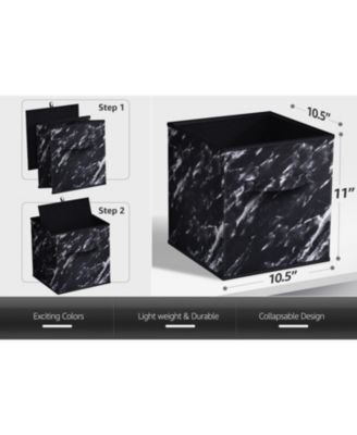 11 Inch Foldable Fabric Storage Cube Bin with Handles - for Organizing Pantry, Closet, Nursery, Playroom, & More