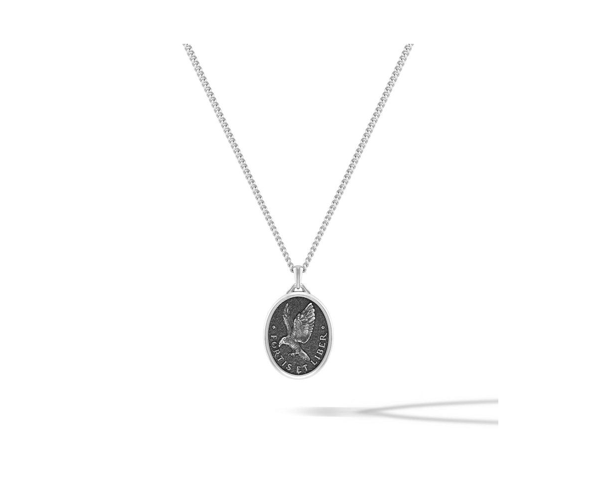 Mens Necklace, Built Different Collection, The Spartan - Sterling Silver, 21&#x201D; Chain - The lion