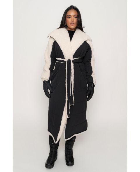Женские куртки JLUXLABEL Women's Contrast Sherpa Coat