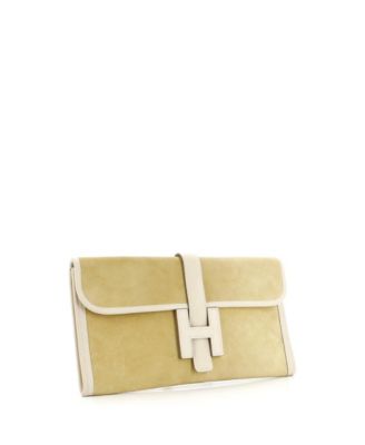 Pre-Owned Hermes 29 Jige Elan Clutch Doblis Suede