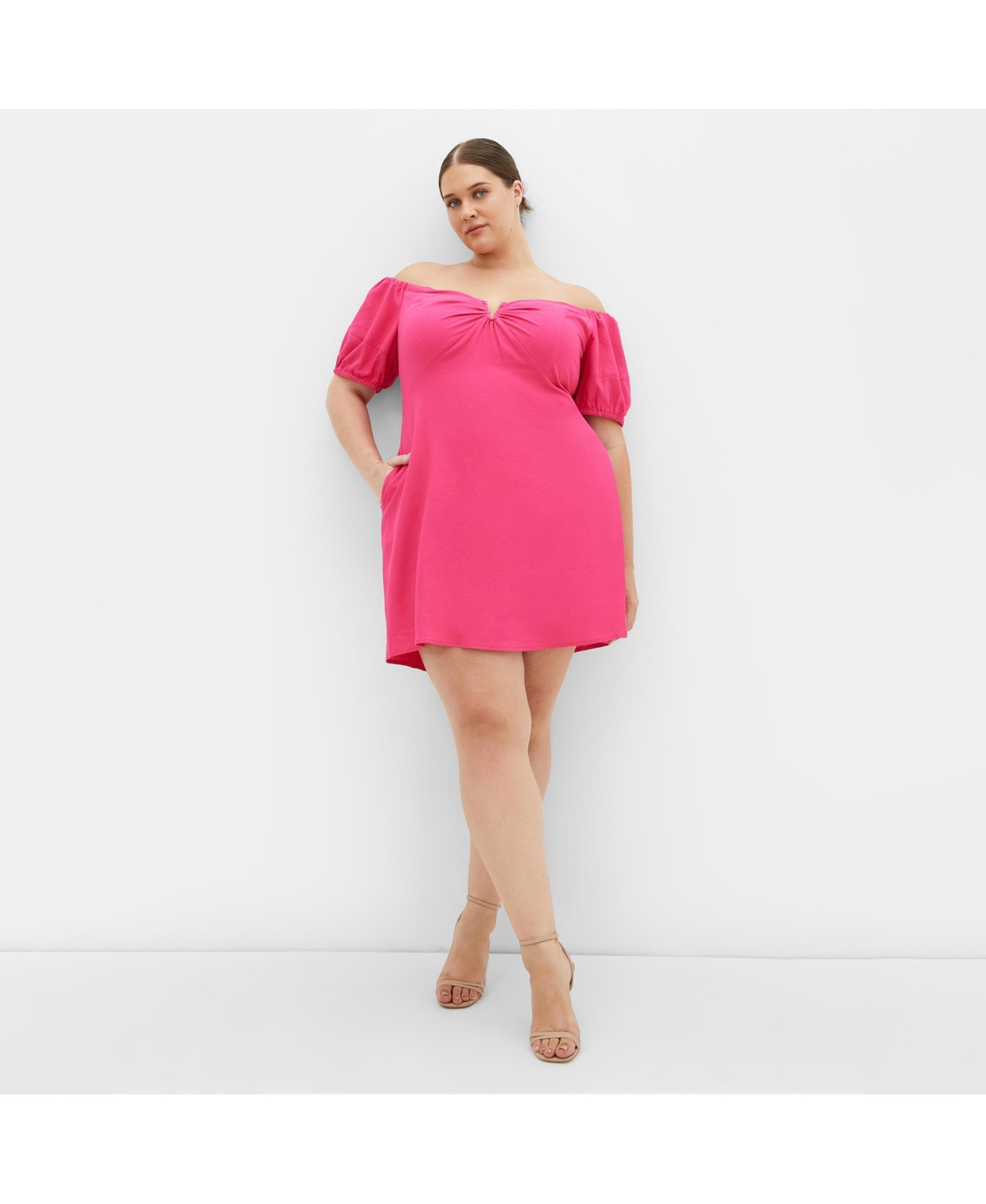 Plus Size Macey Dress - Magenta