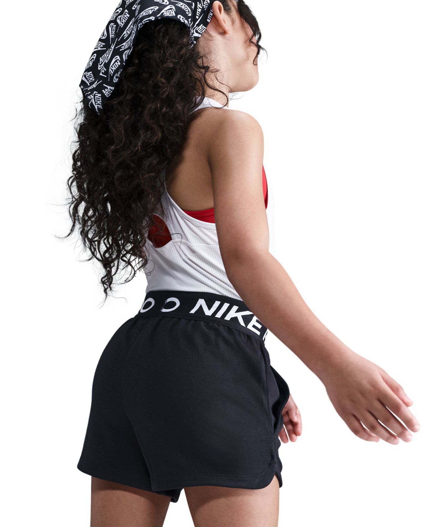 Шорты Nike Pro Fleece Dri-FIT Shorts для девочек, цвет: Чёрный — фото 2