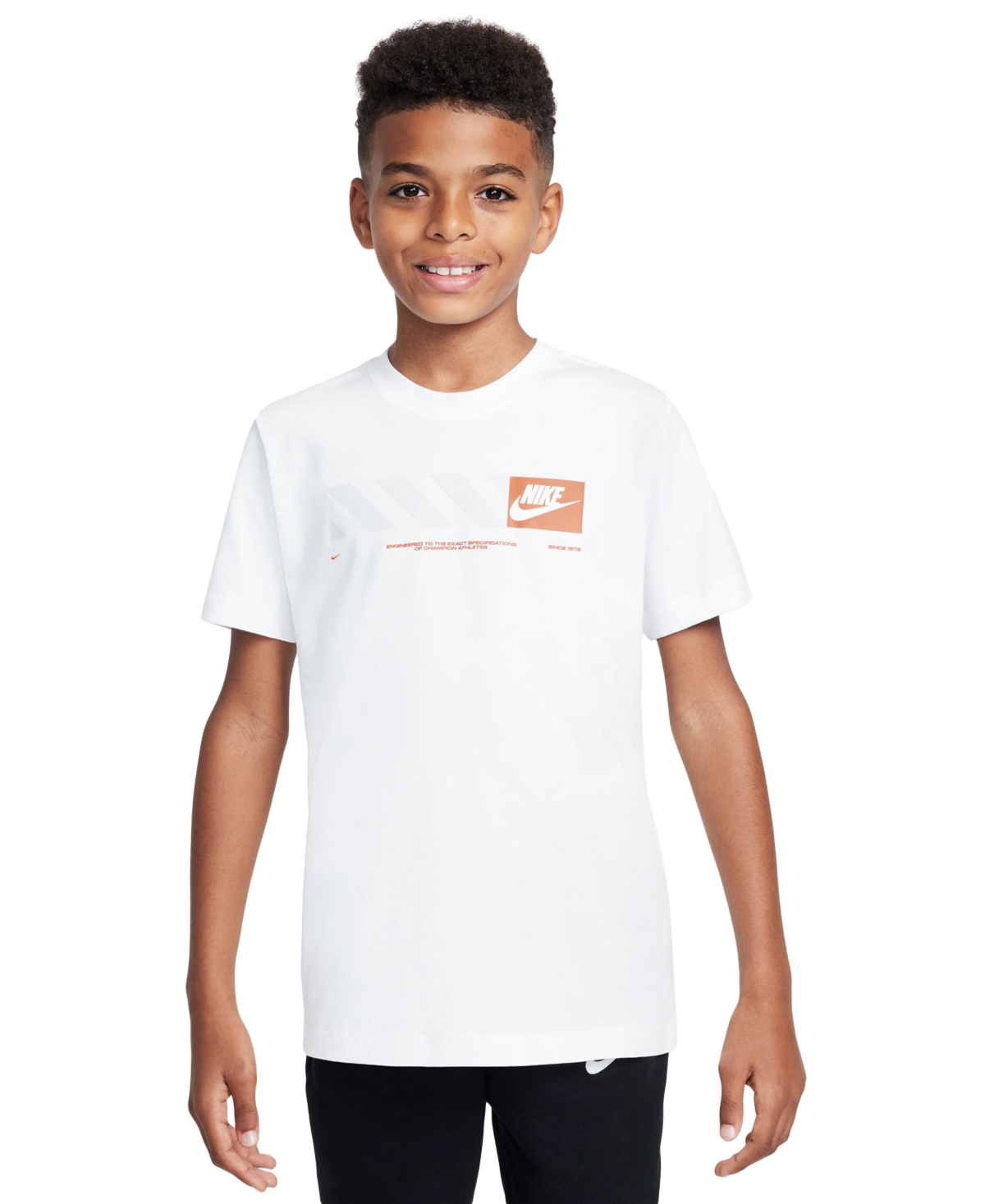 Nike Big Boys Sportswear Graphic Cotton T-shirt In White