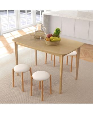 48 Inch Solid Wood Dining Table with Rubber Wood Supporting Legs for Kitchen Dining Room 