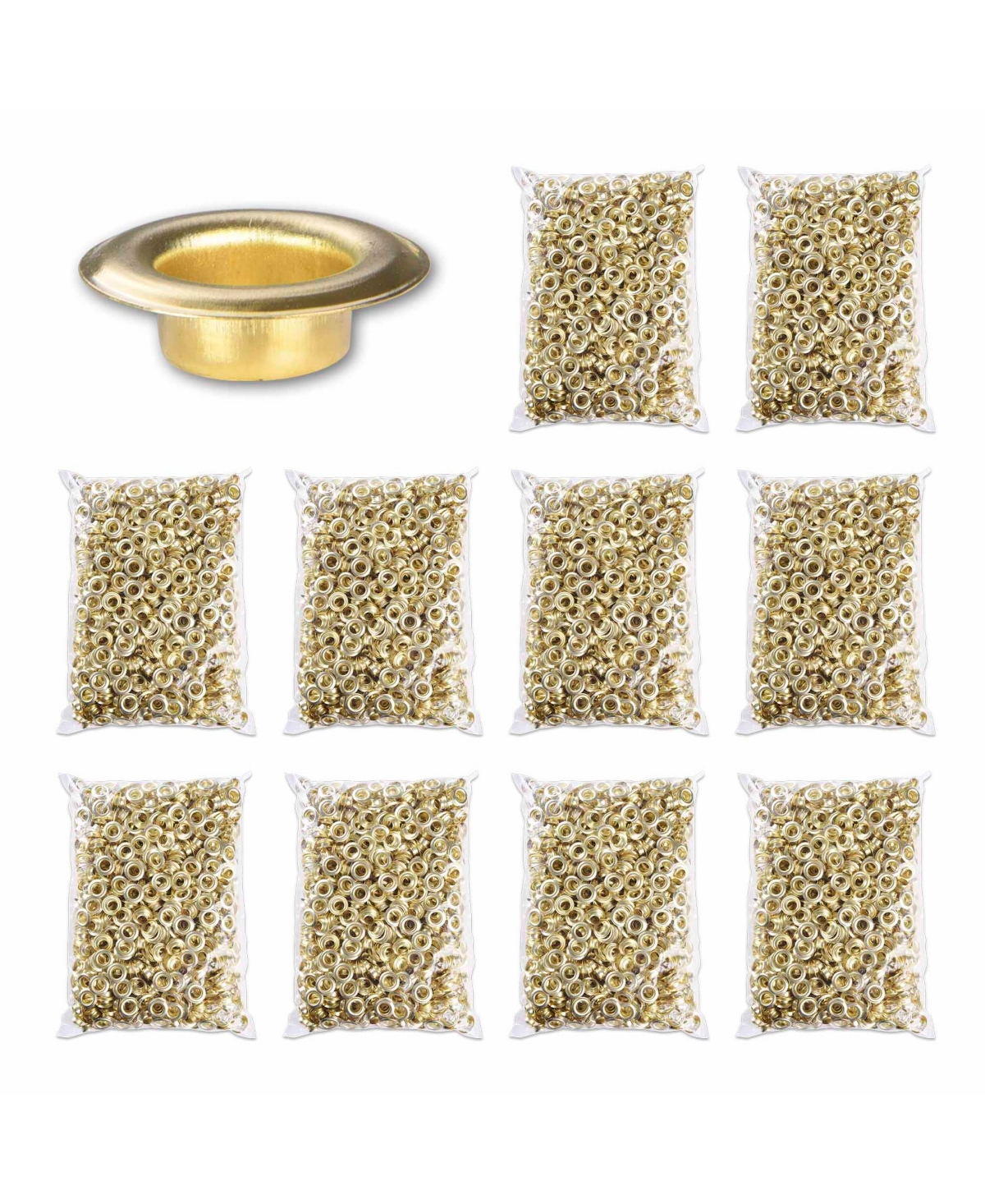 10000pcs 3/8&#x22; Size 2 Grommet Brass Finish Bag Sign Poster Eyelet YES0386 - Natrual