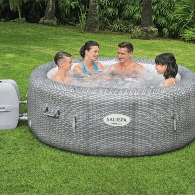 SaluSpa Honolulu AirJet Inflatable Hot Tub with 140 Soothing Jets, Gray