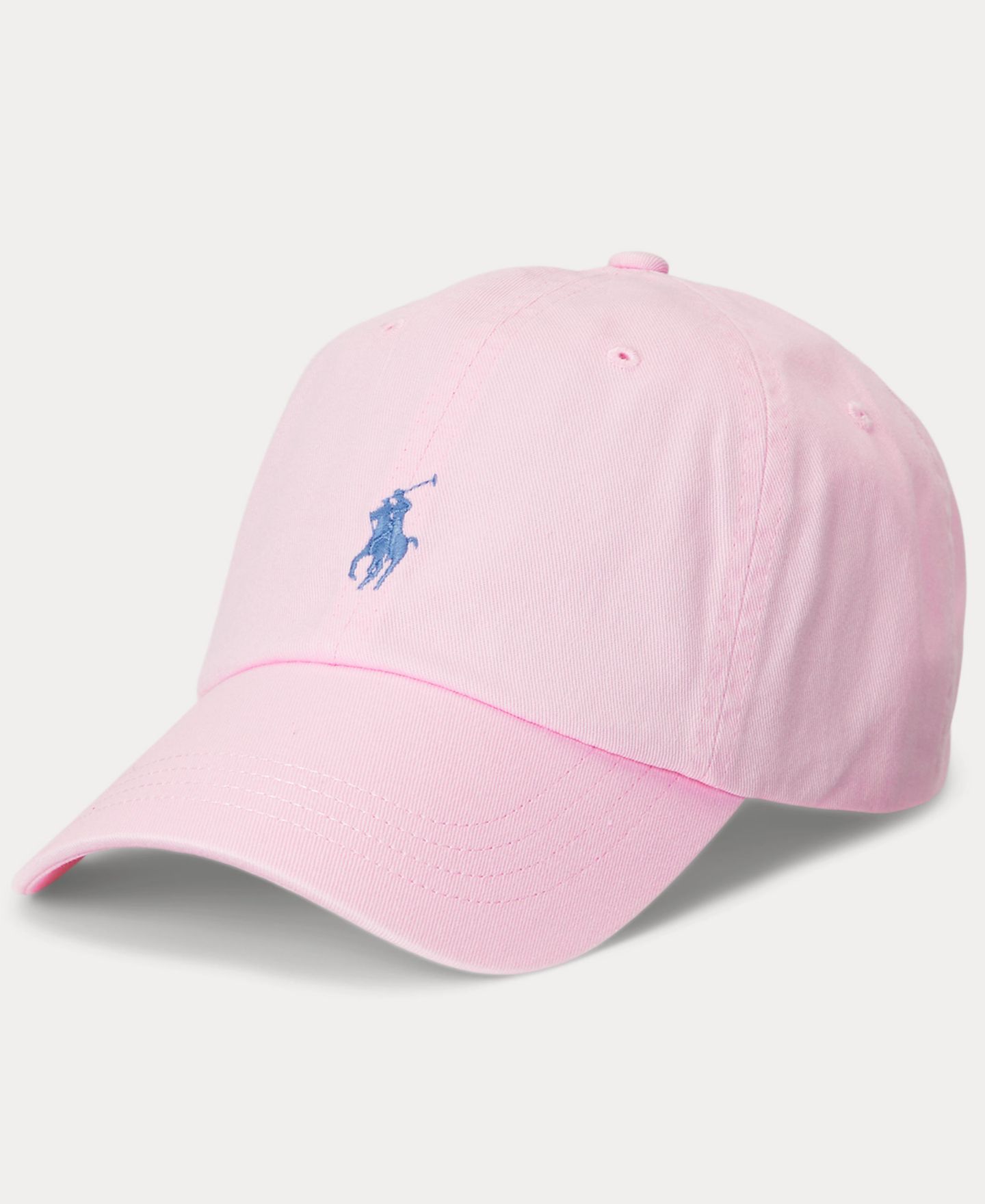 Женская кепка Polo Ralph Lauren The Iconic Cotton Chino Ball, цвет: Розовый / Синий — фото 1