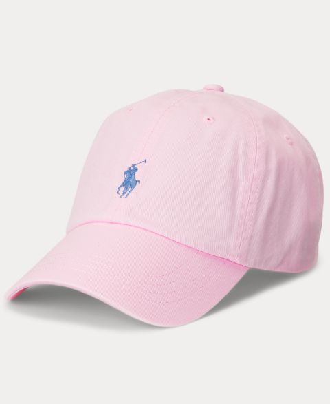 Женская кепка Polo Ralph Lauren The Iconic Cotton Chino Ball, цвет: Розовый / Синий