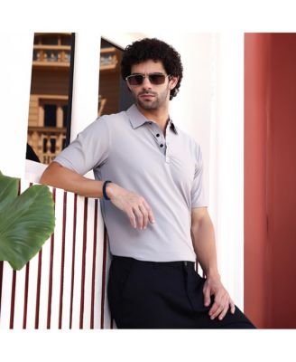 Men's Saltbox Beige Seamless Cuboid Polo T-Shirt