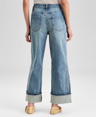 Women's High-Rise Seamed Cuffed Jeans, Exclusively at Macy's 