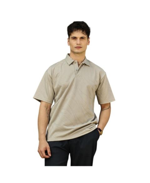Мужская футболка Cahoot Campus Sutra Sand Beige Scratch-Tactile Polo, цвет: Бежевый / Хаки