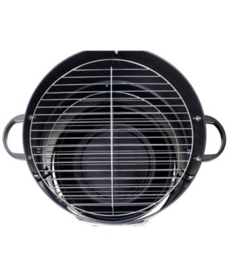 17" Steel Charcoal Smoker BBQ Grill - Black