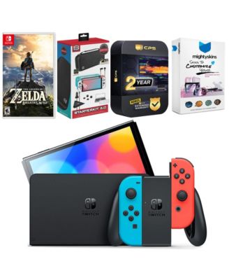 Nintendo Switch Neon Red & Blue OLED Console with the Legend of