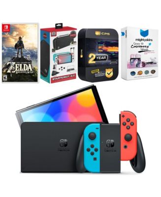 ニンテンドースイッチフルセット Nintendo Switch Neon Red & Blue OLED Console with the Legend of
