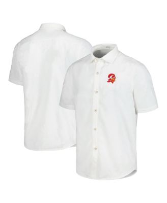 Tommy Bahama - Men's White Tampa Bay Buccaneers Sport Coconut Point Palm Vista IslandZone Button-Up Camp Shirt