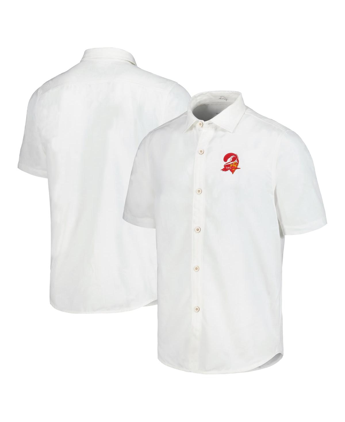 Men's White Tampa Bay Buccaneers Sport Coconut Point Palm Vista IslandZone Button-Up Camp Shirt - White