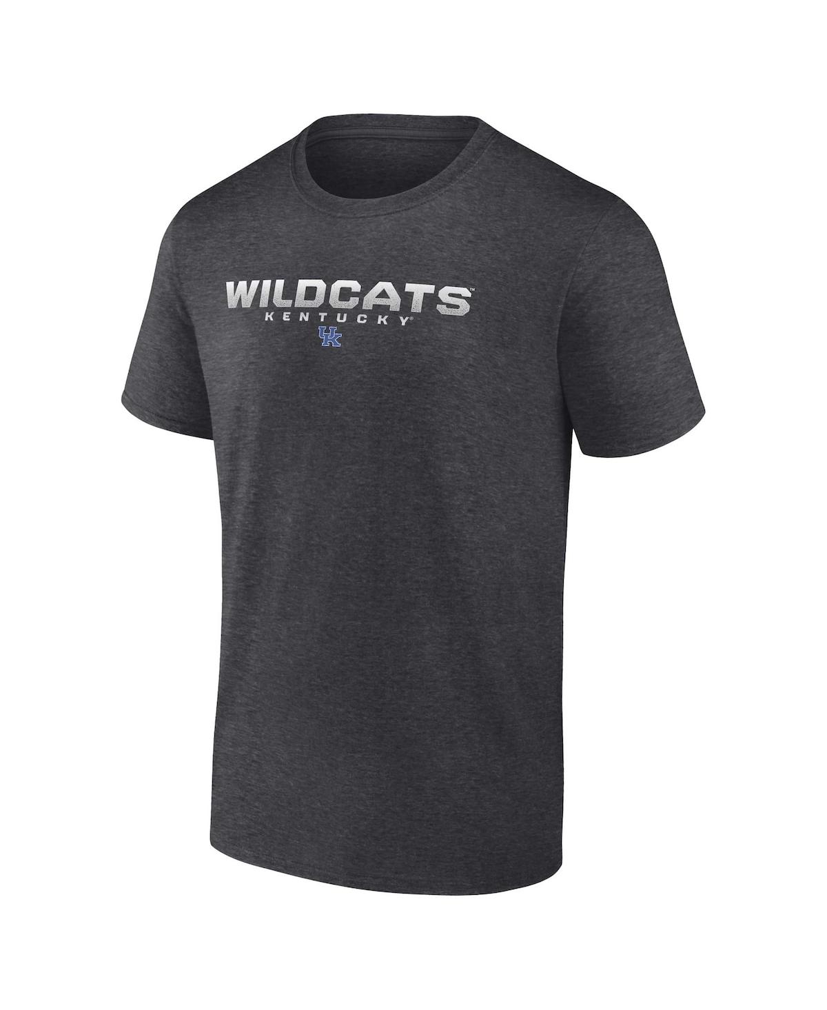 Fanatics Men's Heather Charcoal Kentucky Wildcats Iconic Battle Scars T-shirt In Black