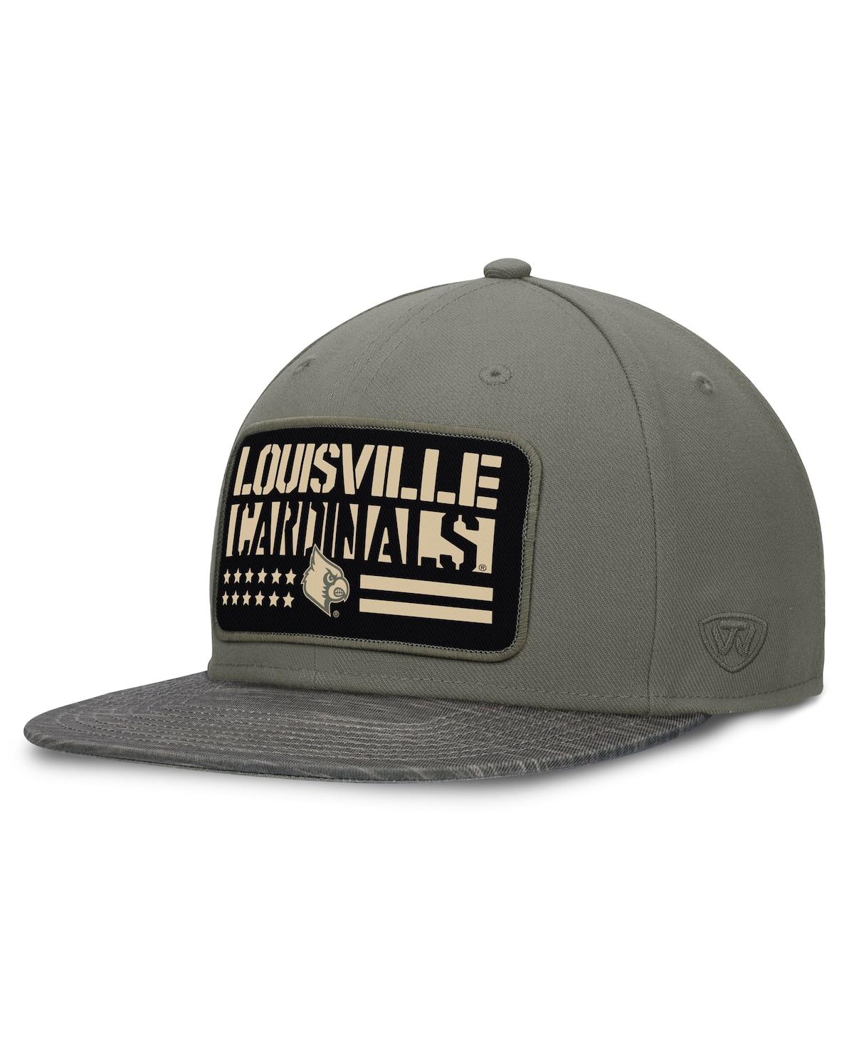 Top Of The World Men's Green Louisville Cardinals Oht Rebel Snapback Hat