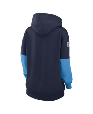 Women's Navy Tennessee Titans 2024 Sideline Essential Fleece Pullover Hoodie