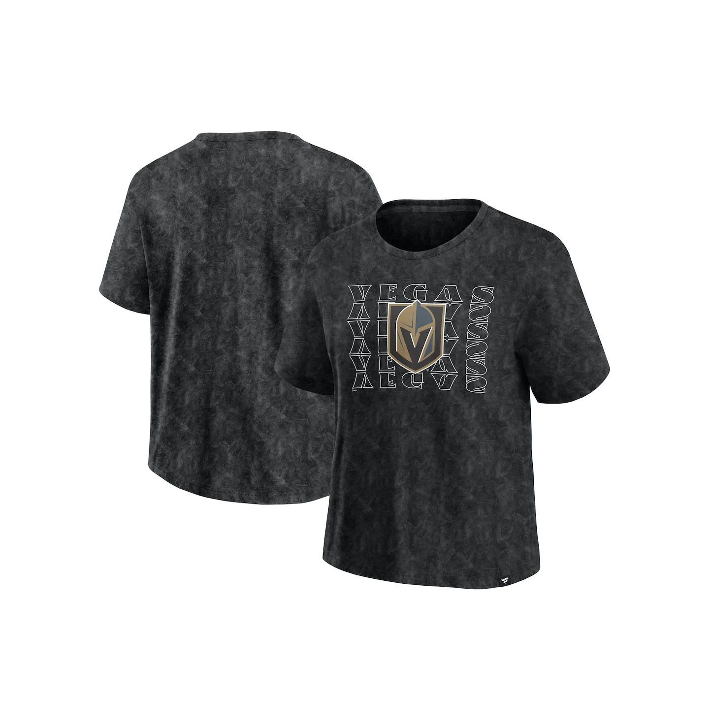 Женская футболка Fanatics Black Vegas Golden Knights Faded Wash — фото 1