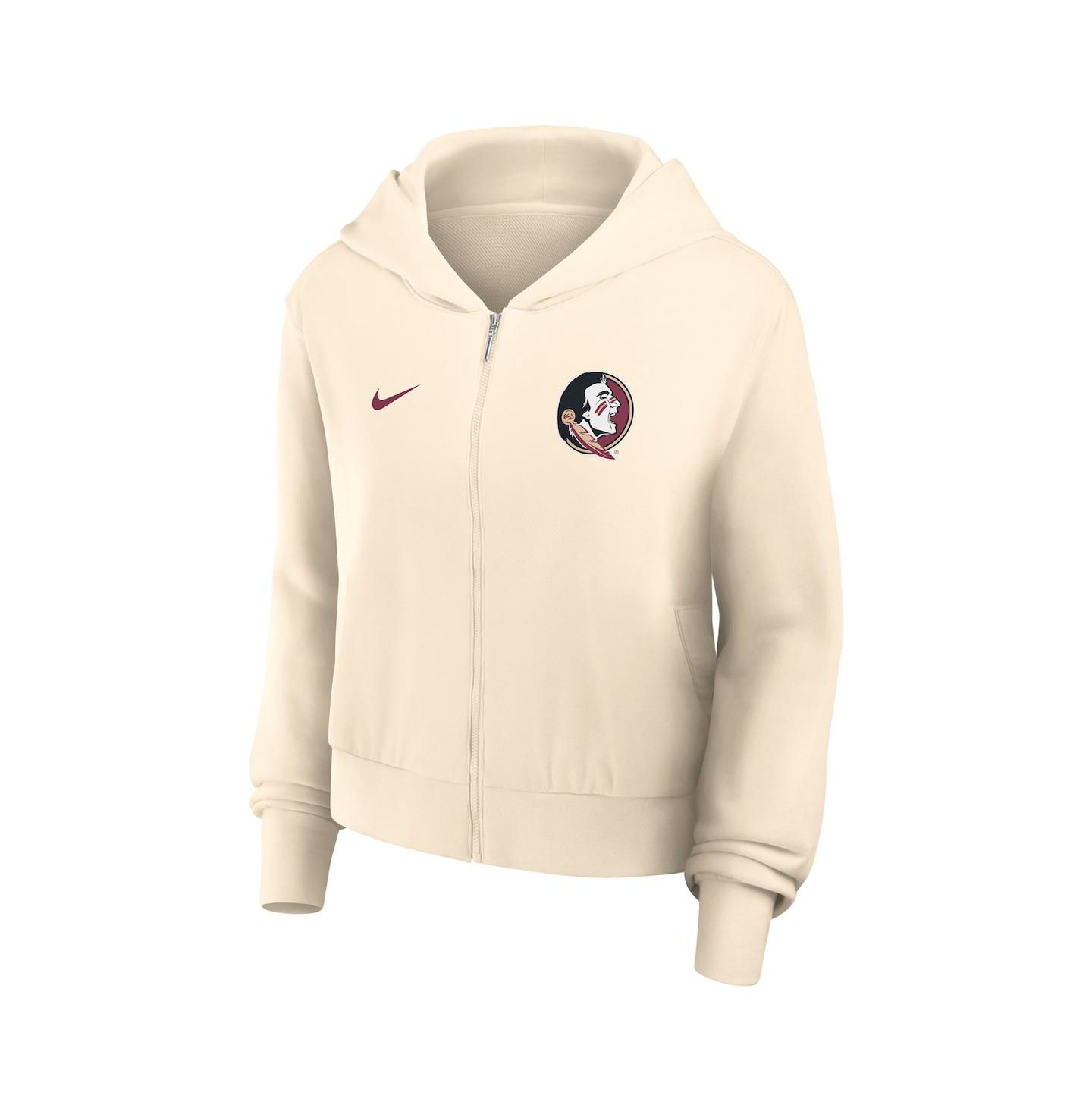 Женское худи Nike Cream Florida State Seminoles Cropped Chill Full-Zip — фото 2
