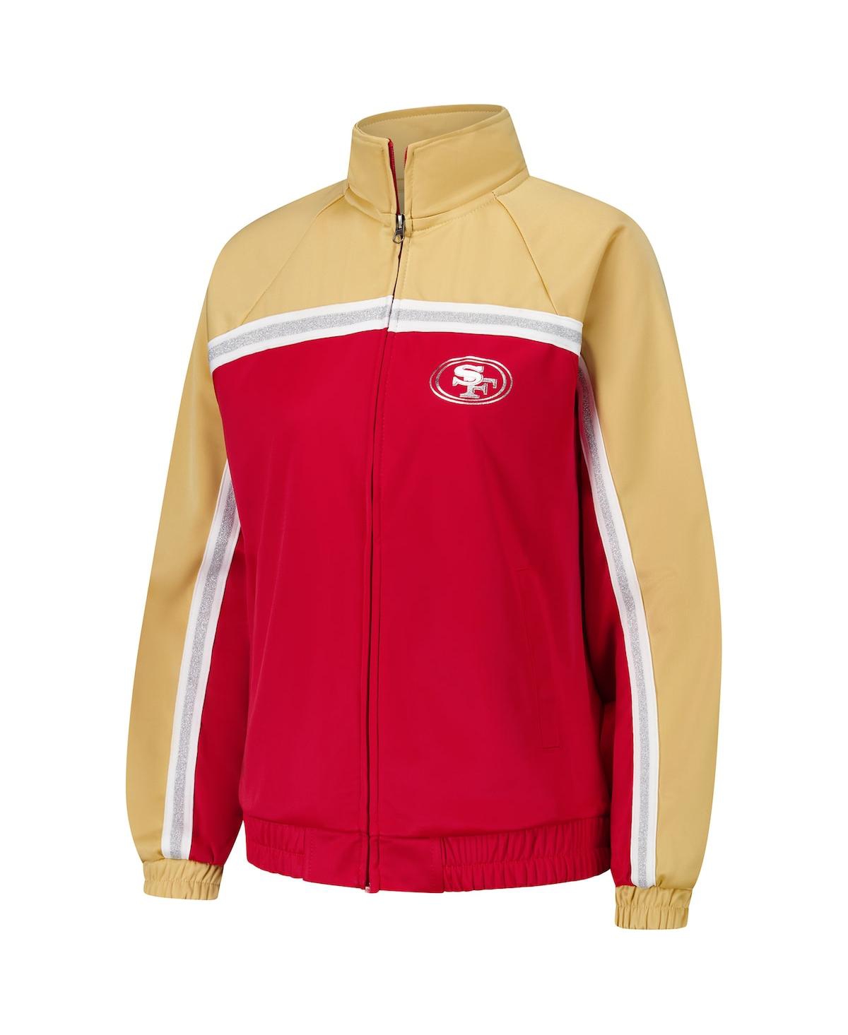 Shop G-iii 4her By Carl Banks Women's Scarlet San Francisco 49ers Post Game Full-zip Track Jacket