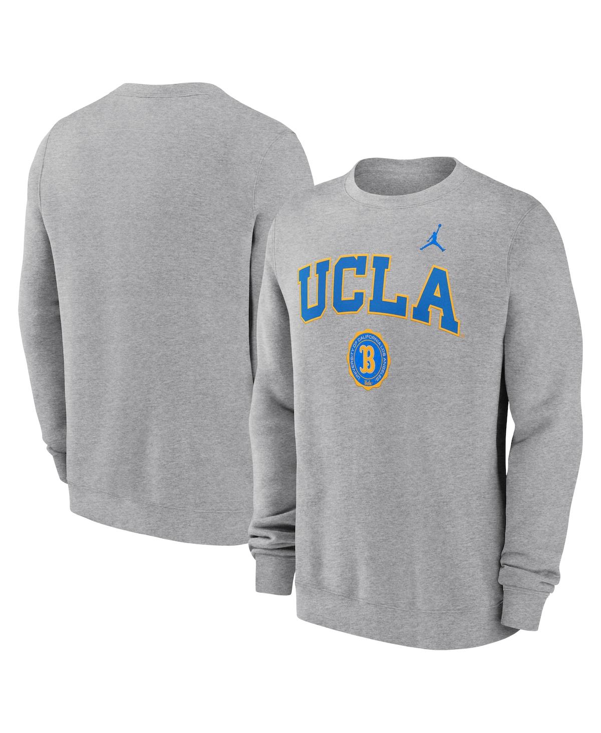 JORDAN MEN'S HEATHER GRAY UCLA BRUINS LEGACY CLASSIC PULLOVER SWEATSHIRT 