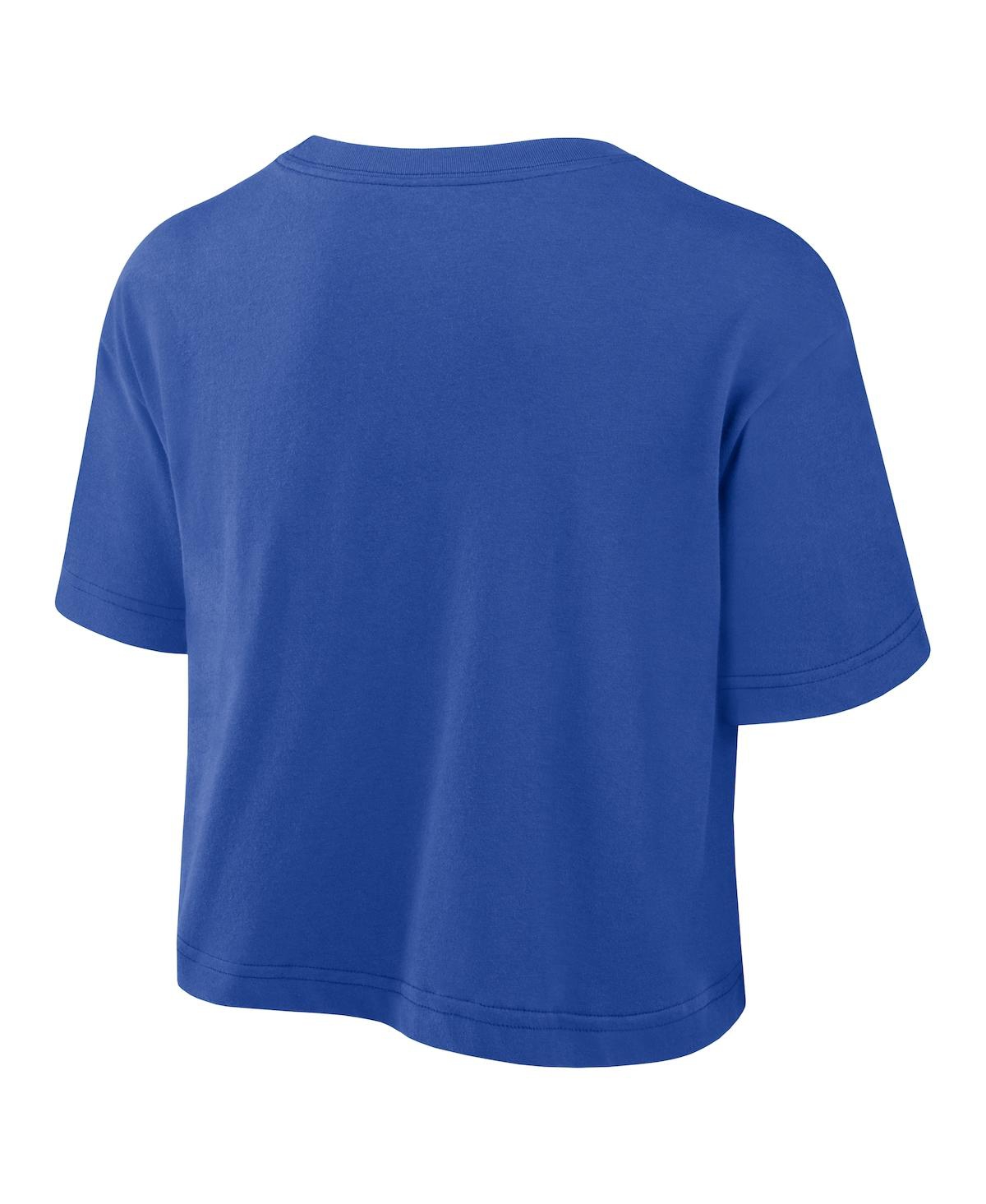 JORDAN WOMEN'S ROYAL FLORIDA GATORS ATHLETIC PREP ARCH CROPPED PERFORMANCE T-SHIRT 