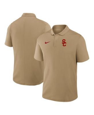 Nike - Men's Tan USC Trojans Primetime Victory Primary Logo Performance Polo Shirt