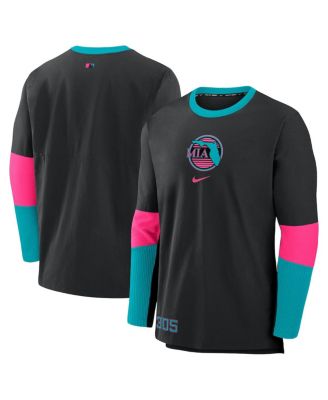 Nike - Men's Black Miami Marlins 2025 City Connect Authentic Collection Player Tri-Blend Performance Long Sleeve T-Shirt