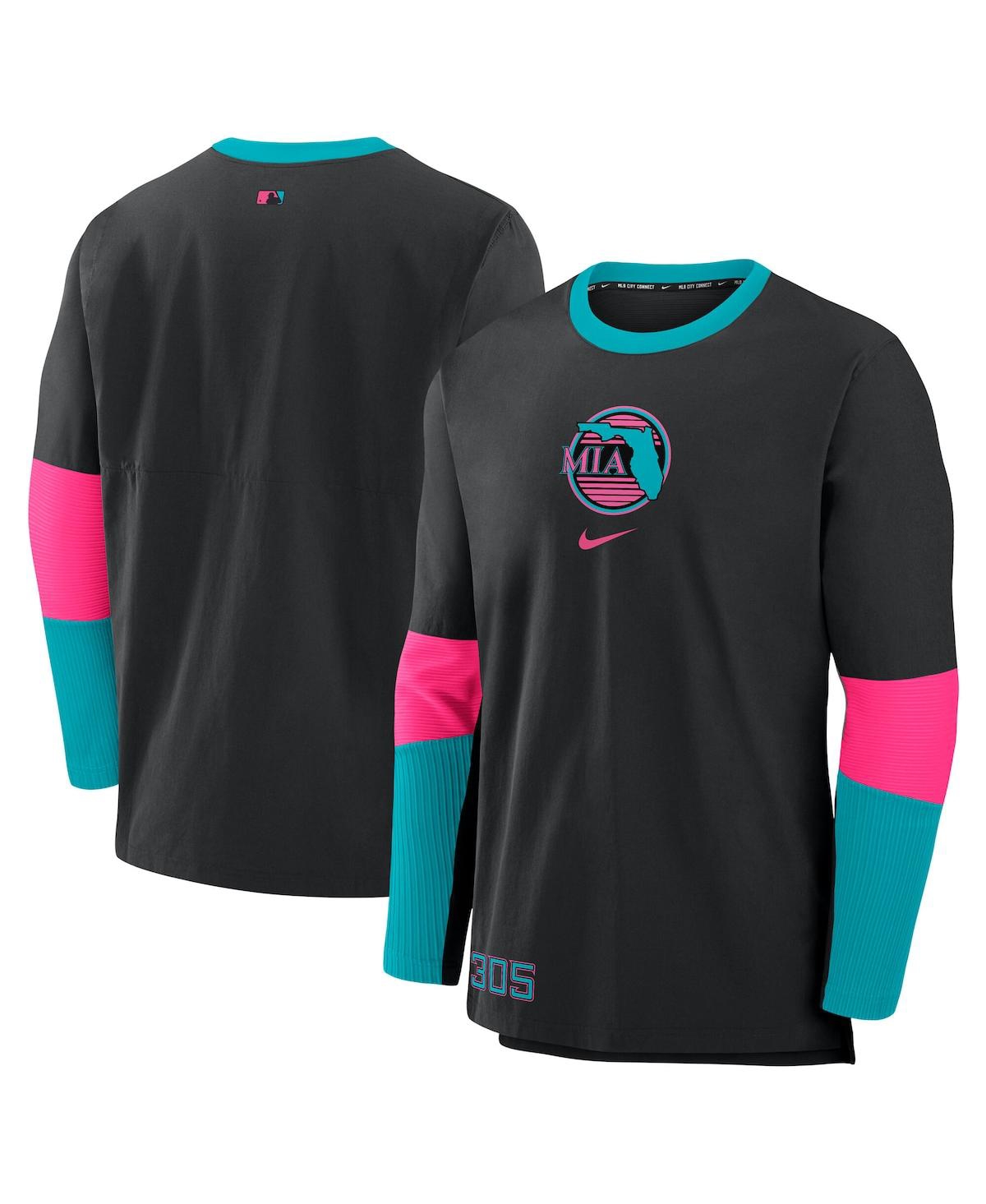 Nike Men's Black Miami Marlins 2025 City Connect Authentic Collection Player Tri-Blend Performance Long Sleeve T-Shirt
