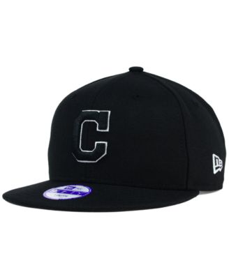 New Era - Kids' Cleveland Indians Black White 9FIFTY Snapback Cap