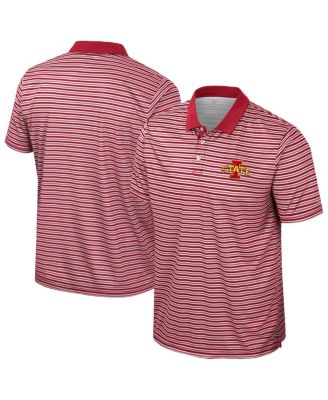 Colosseum - Men's Cardinal Iowa State Cyclones Striped Polo Shirt