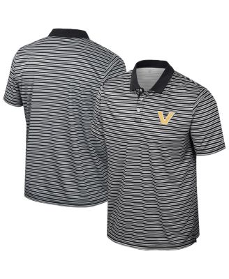 Colosseum - Men's Black Vanderbilt Commodores Striped Polo Shirt