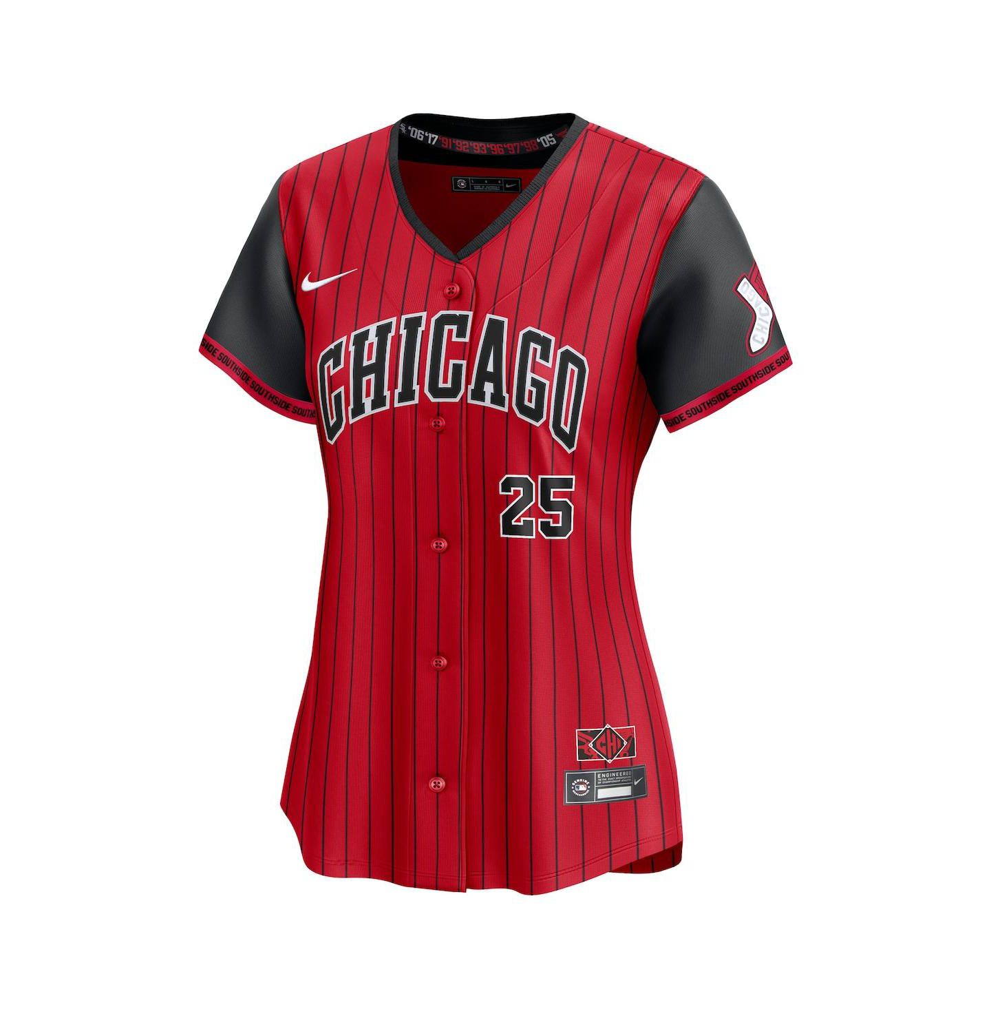 Женский топ Nike Andrew Vaughn Red/Black Chicago White Sox 2025 City Connect Limited Player Jersey — фото 2