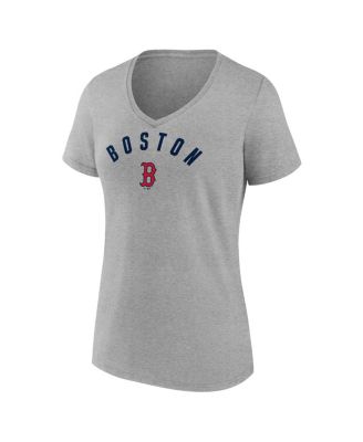 Women's Gray Boston Red Sox V-Neck T-Shirt