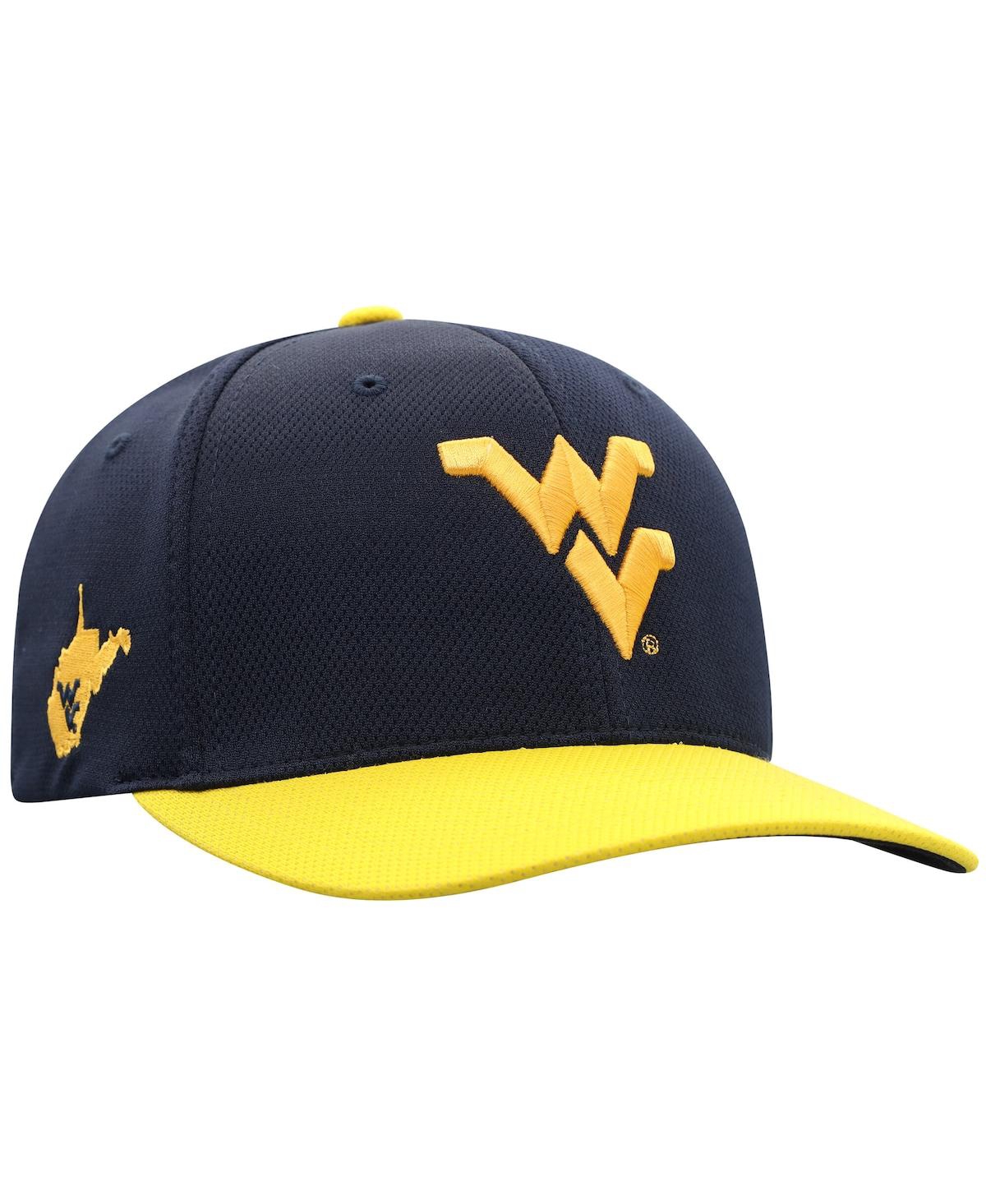 Top Of The World Men's True Navy West Virginia Mountaineers Reflex Two-tone Flex Hat