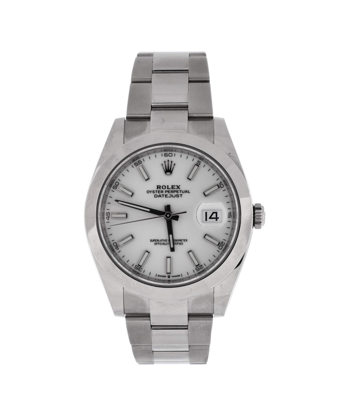 Oyster Perpetual Datejust Automatic Watch in Stainless Steel 41mm - Dial color: white