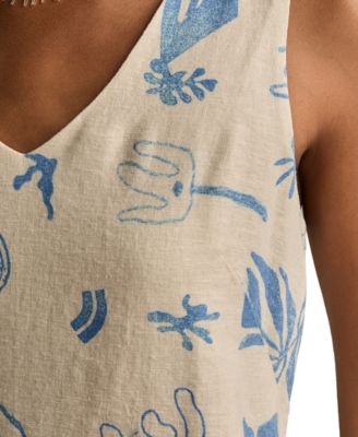 Women's Printed Sleeveless Mini Shift Dress