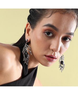 Stone Leaf Drop Earrings