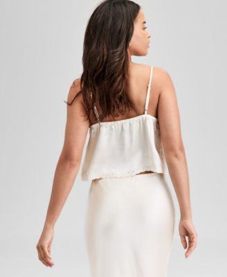 Women's Embroidered Scallop-Trim Camisole Top, Exclusively at Macy's 