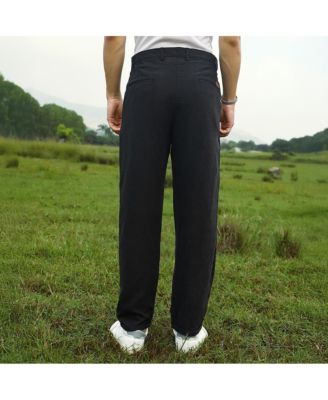 Men's Onyx Black Velvique Tailored Trousers