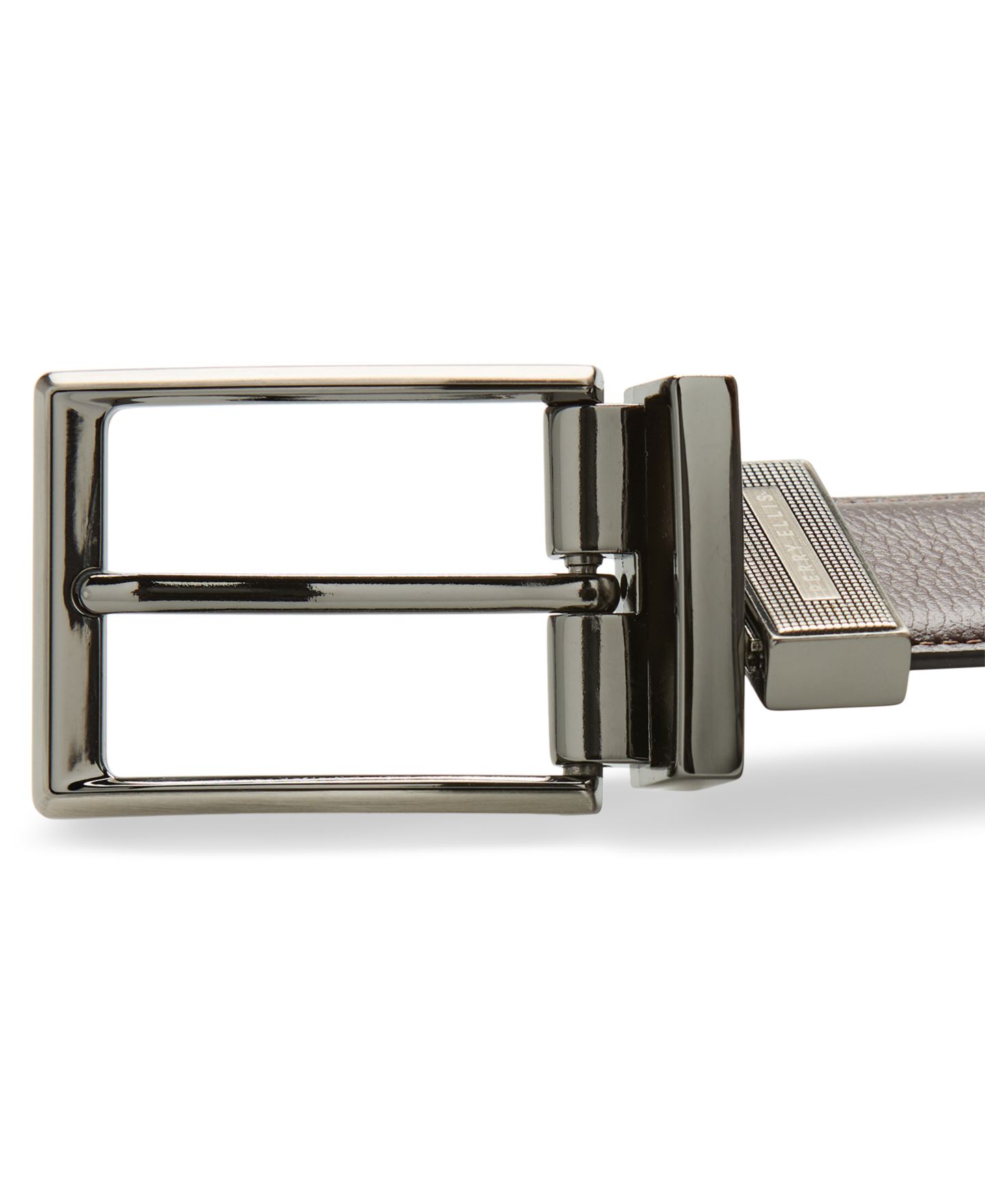Мужской ремень Perry Ellis Portfolio Leather Double-Stitch Belt, цвет: Тёмный коричневый — фото 3